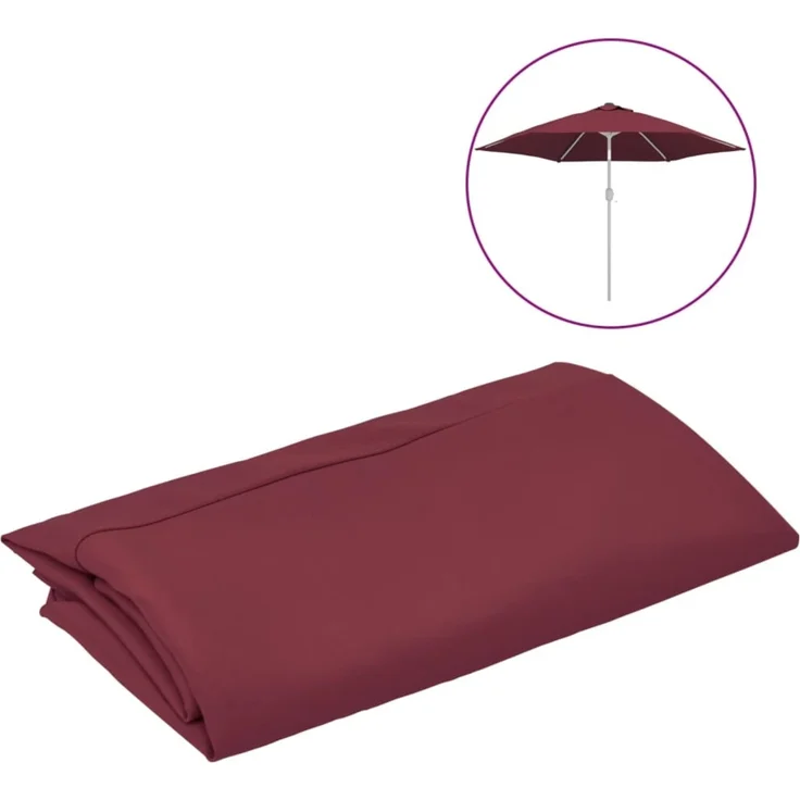 vidaXL Ersatzbezug für Sonnenschirm Bordeauxrot 300 cm 313800 – Bild 2