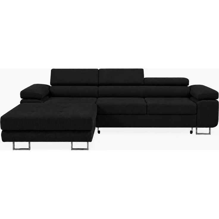 KRISAN MÖBEL Ecksofa PASSANO in Schwarz 275 x 90 x 202 cm, Linke Ausführung mit Schlaffunktion und Bettkasten – Bild 4