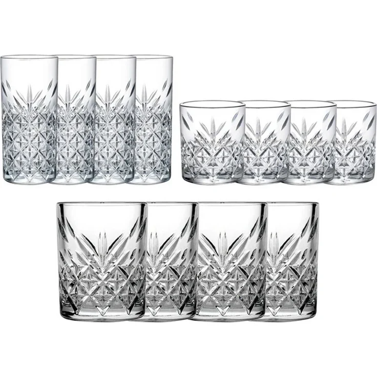 Pasabahce Gläser-Set Gläser-Set "Timeless" 12-teilig Whiskey Stamper Longdrink Gläser, Glas – Bild 3