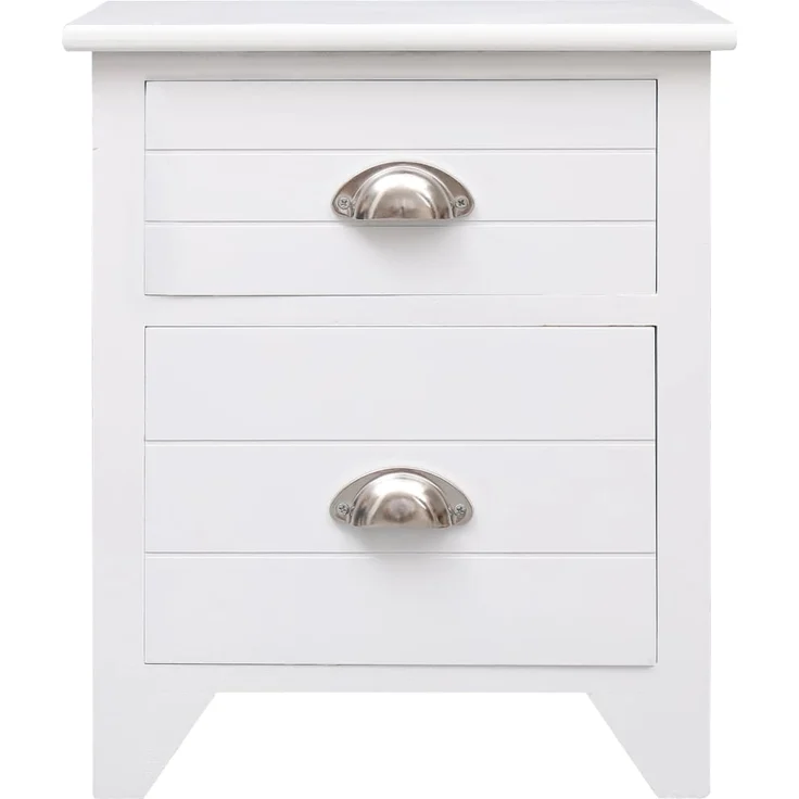 vidaXL Nachttische 2 Stk. mit 2 Schubladen Weiß 242043 – Bild 3