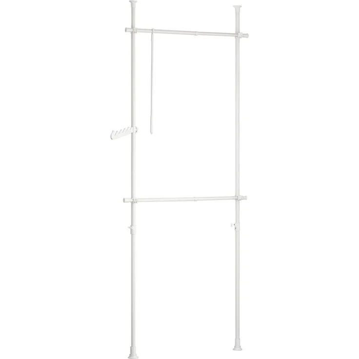 Teleskop Garderoben System mit 2 Kleiderstangen, FRG109-W, B(77-112) x H(103-278)cm