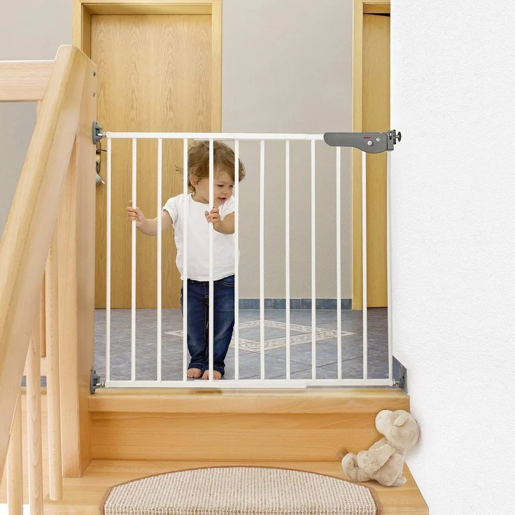 reer 'S-GATE' Tür- und Treppengitter, für Türbreiten 73-110cm, zum Schrauben, Metall, Weiß – Bild 3