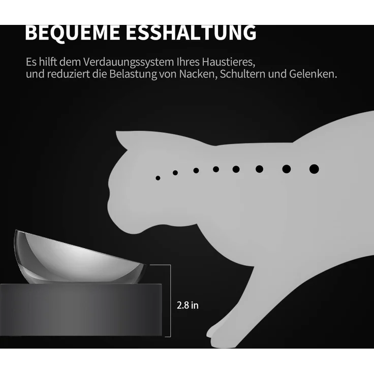 Erhöhte Schüssel aus Edelstahl für Katzen und kleine Hunde Futternapf – Bild 4