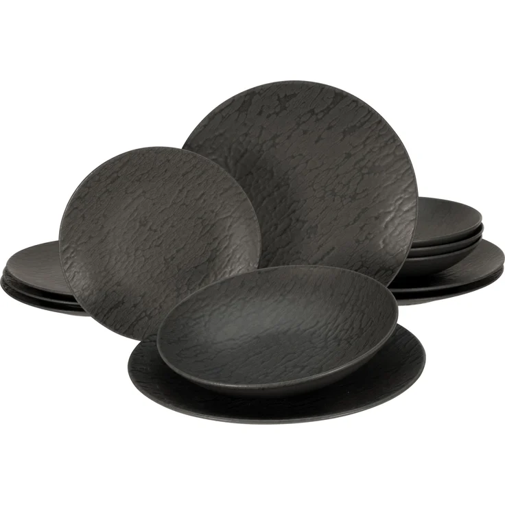 Schiefer Black, Tellerset 12-tlg (mo) – Bild 1