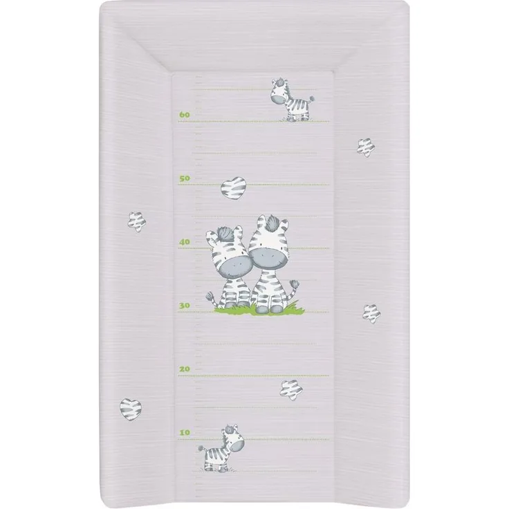 Ceba Baby Wickelauflage Wickelunterlage Wickeltischauflage 2 Keil und Kopfteil Feste 80x50 cm Abwaschbar für Mädchen und Junge - Graue Zebra 80x50 cm