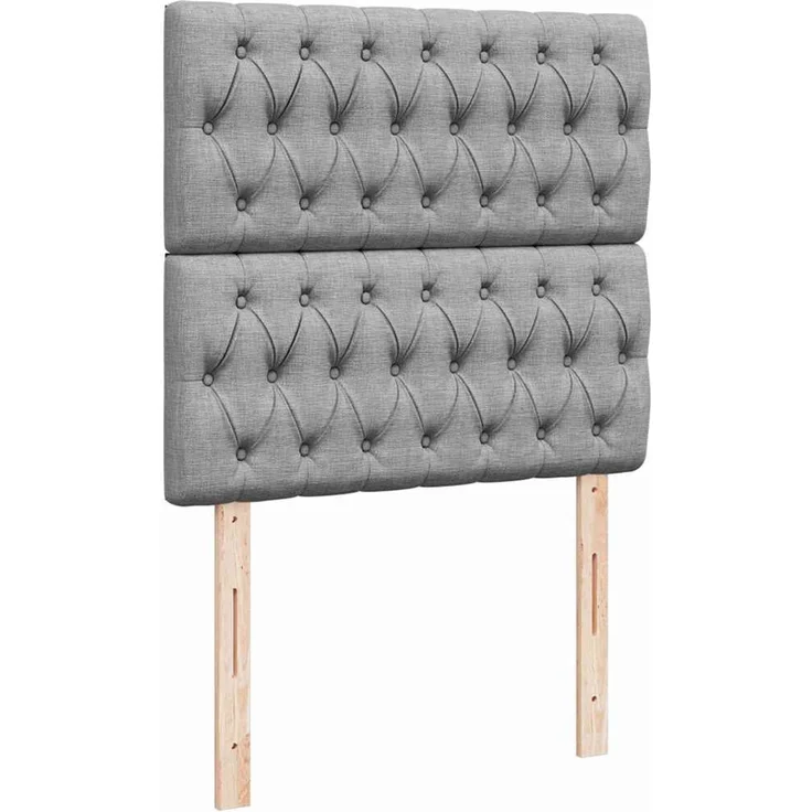 vidaXL Ottoman-Bett mit Matratzen Hellgrau 200x200 cm Stoff 3313720 – Bild 7
