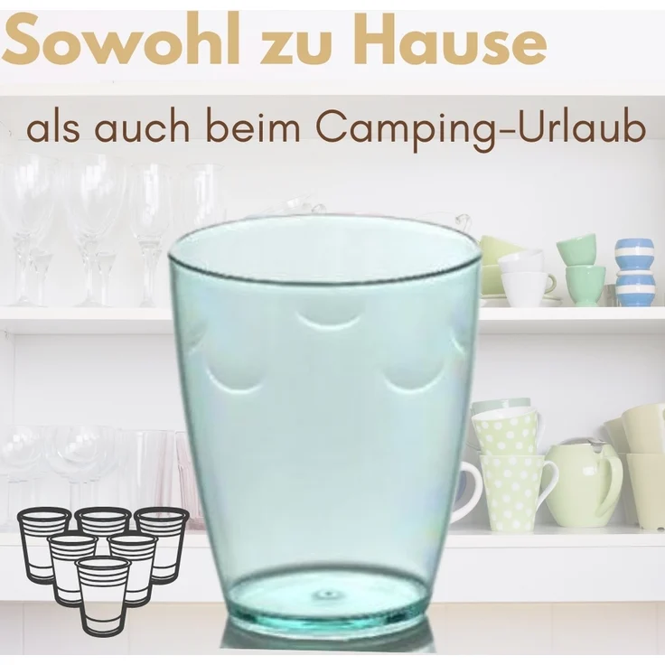 GarPet Becher Trinkgläser Set 8er Camping Wasser Gläser Plastik Acrylglas Kunststoff – Bild 6