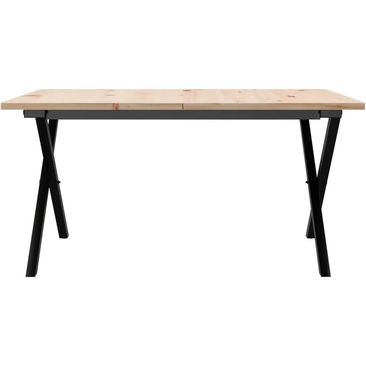 Couchtisch Sofatisch, X-Gestell 90x90x45cm Massivholz Kiefer und Stahl d454e – Bild 4