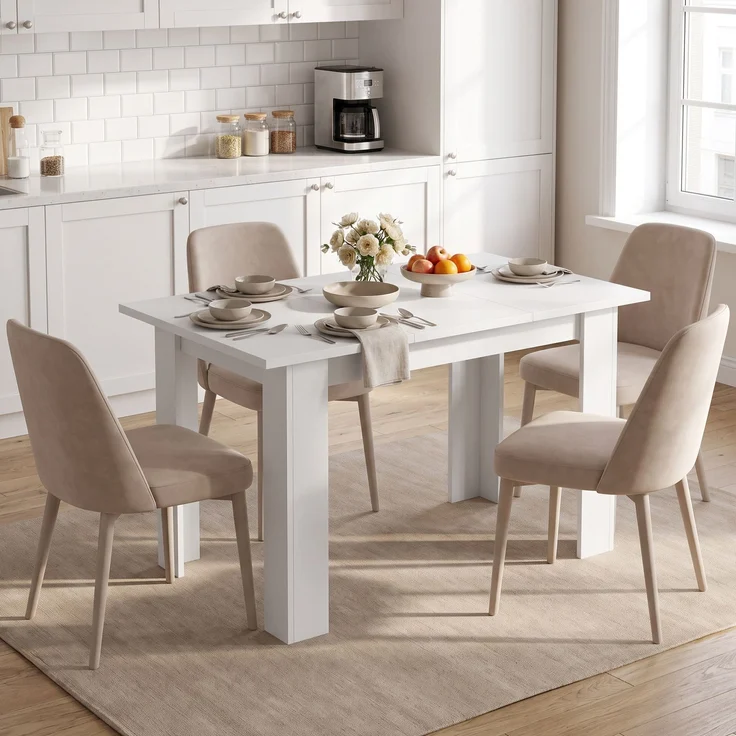 HOMCOM Esstisch, Spanplatte, Weiß, 120 x 60 x 75,5 cm – Bild 9