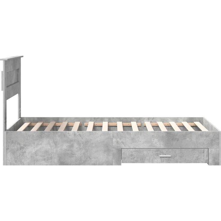 vidaXL Bettrahmen mit Kopfteil Beton Grau 90 x 190 cm Holzwerkstoff 3410030 – Bild 7