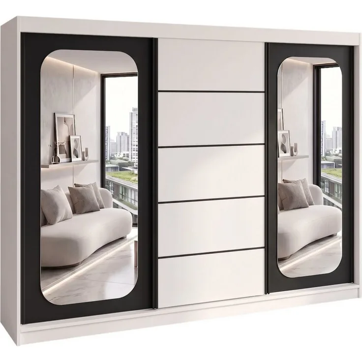 A&J MöbelLand GmbH Schiebetürenschrank BELANO – Moderner Kleiderschrank mit Schiebetüren (Die perfekte Kombination aus modernem Design, hoher Funktionalität und großzügigem Stauraum für Kleidung, Bettwäsche und Accessoires, erhältlich in verschiedenen ...