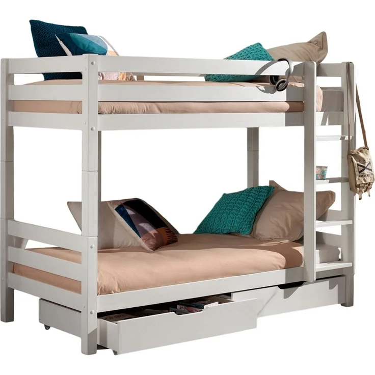 Etagenbett Karolina 210x105x161 Hochbett Massivholz Weiß – Bild 1
