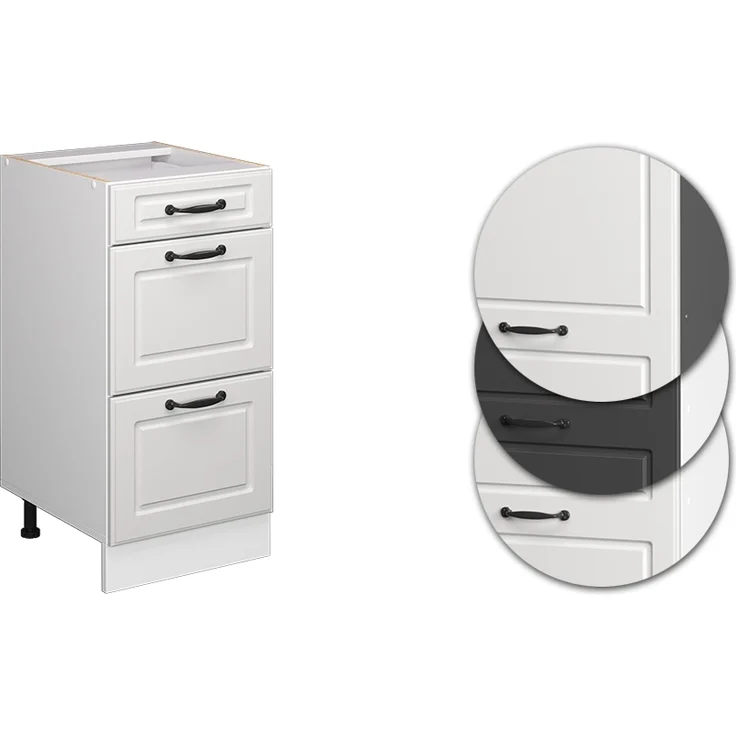 Küchenunterschrank R-Line Weiß Landhaus 40 cm AP Marmor Vicco – Bild 5