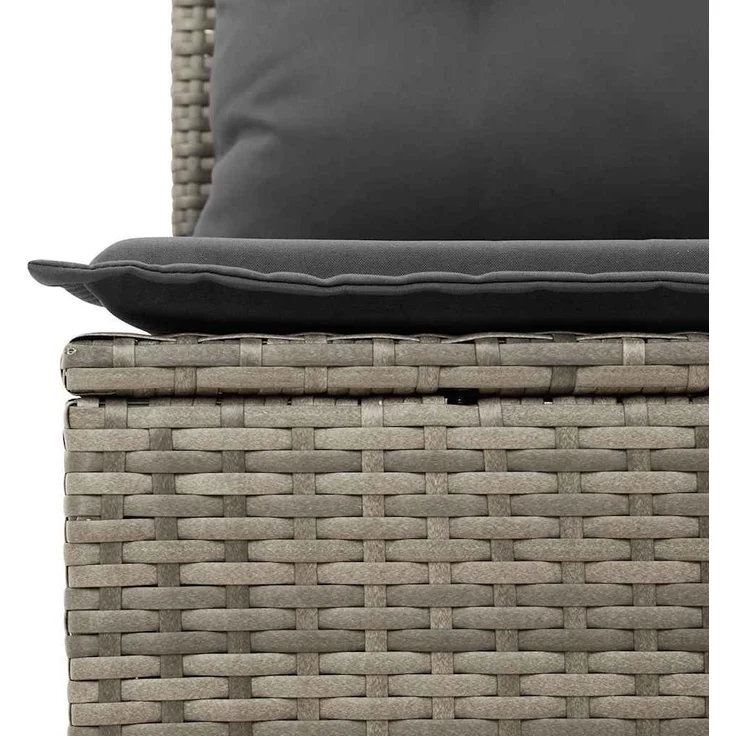 vidaXL Garten-Sofa-Set mit Speicher 6 pcs Grau Poly Rattan 3358057 – Bild 8