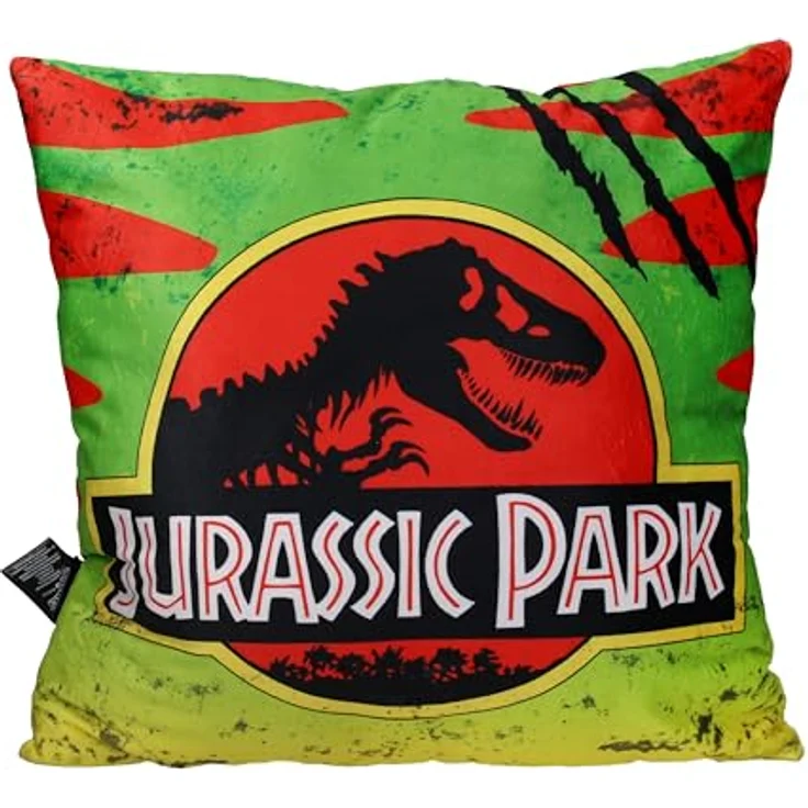 SD TOYS Quadratisches Dekokissen, Jurassic Park Logo, 45 x 45 cm, vakuumverpackt, grün – Bild 2