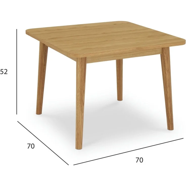 Couchtisch Gorbin 70x70 cm Eiche Natur - Modern mit Massivholzbeinen – Bild 3
