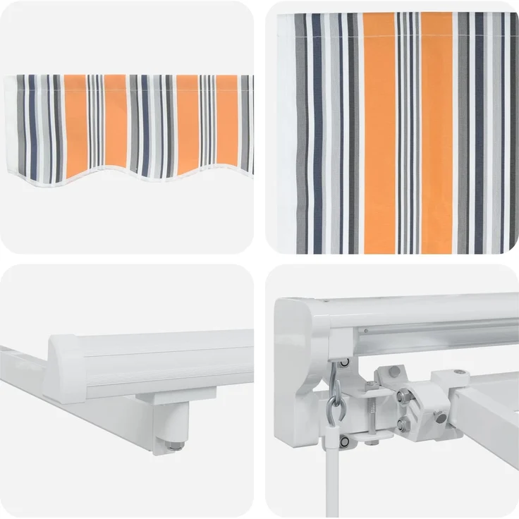 vidaXL Manueller Markisenrahmen mit LEDs Blau, Orange, Weiß 5 x 3,5 m 3420715 – Bild 9