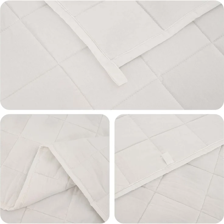 vidaXL Gewichtsdecke Weiß 220 x 240 cm 15 kg 100% Baumwolle 205T 3442936 – Bild 5