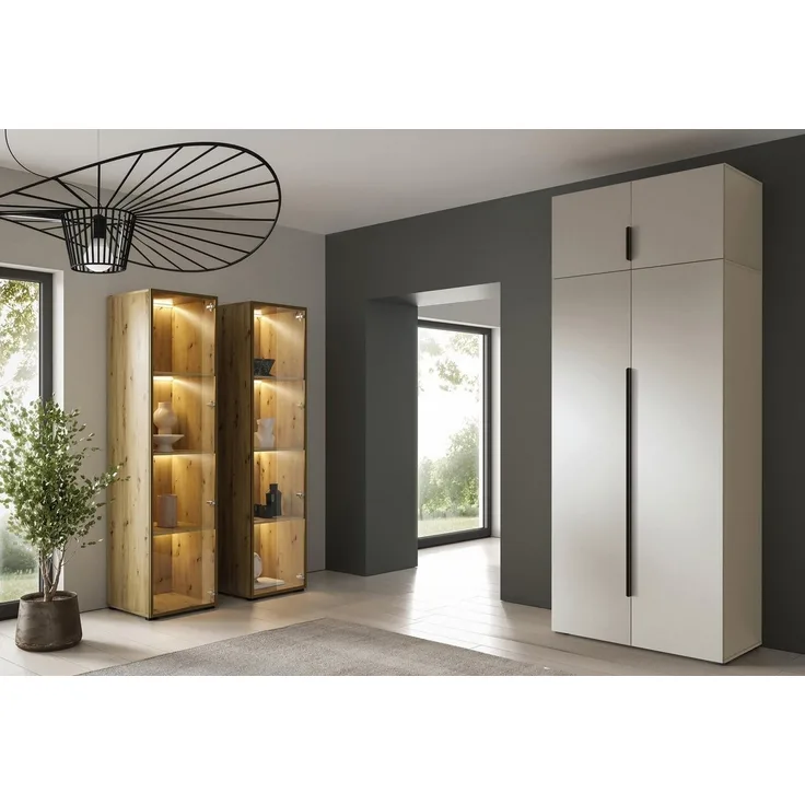 Compleo Kleiderschrank zwei Türen, Aufsatz als Option, Drehtürenschrank STELLS