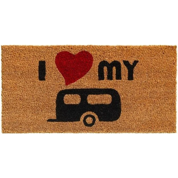 matches21 HOME & HOBBY Fußmatte Kokosmatte Wohnwagen Camping als aussen Sauberlaufmatte, rechteckig, Höhe: 15 mm, Rutschfeste Kokos-Türmatte als Outdoor Schmutzfangmatte 25x50 cm – Bild 2