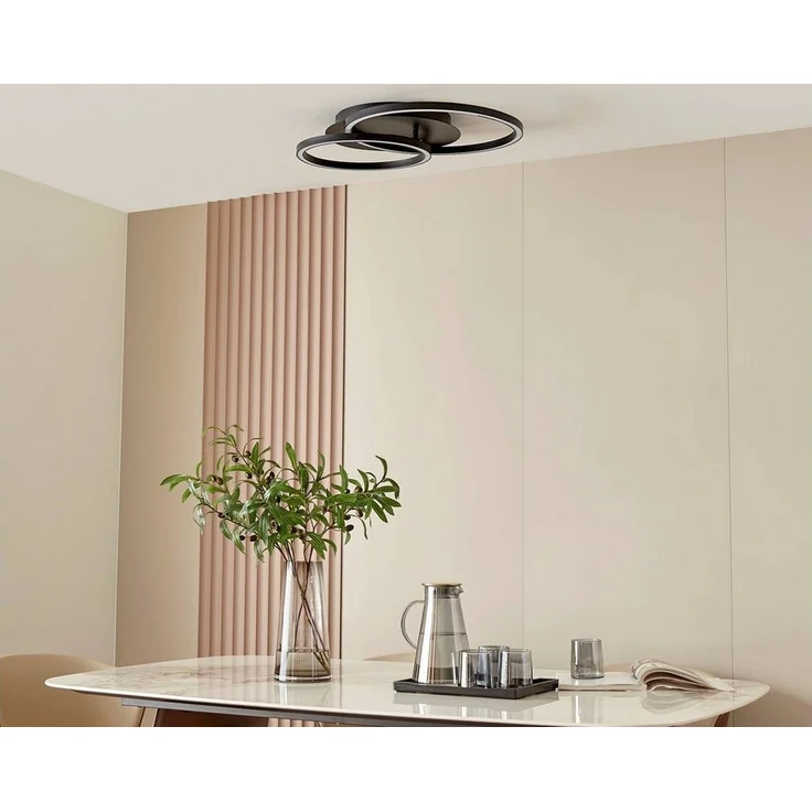 Lucande Deckenleuchten Tjado, LED, Metall, Schwarz warmweiß IP20, LED 25 W gesamt, warmweiß – Bild 3