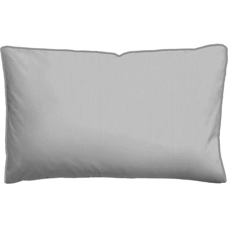 biberna Mako-Satin Bettwäsche 0615211 FEINE STREIFEN, sturmgrau, 1x 40x80 cm – Bild 2