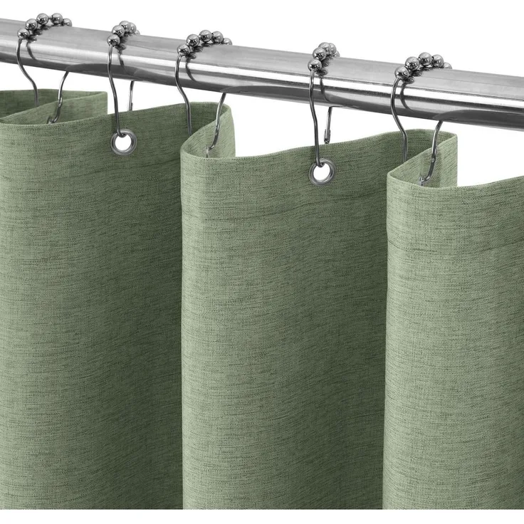 Duschvorhang Schmaler Textil Leinen - Grün H182 x B92 cm (1er Pack)