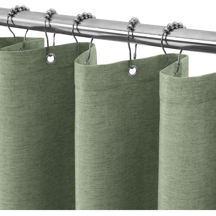 Duschvorhang Schmaler Textil Leinen - Grün H182 x B92 cm (1er Pack) – Bild 1