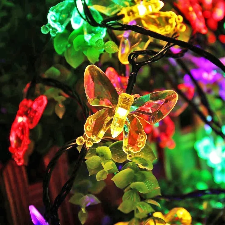 SALCAR 5m Solar Lichterkette Aussen Schmetterling Bunt – Bild 1