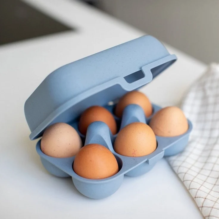 Koziol Eierbox Eggs To Go Mini nature flower blue – Bild 2