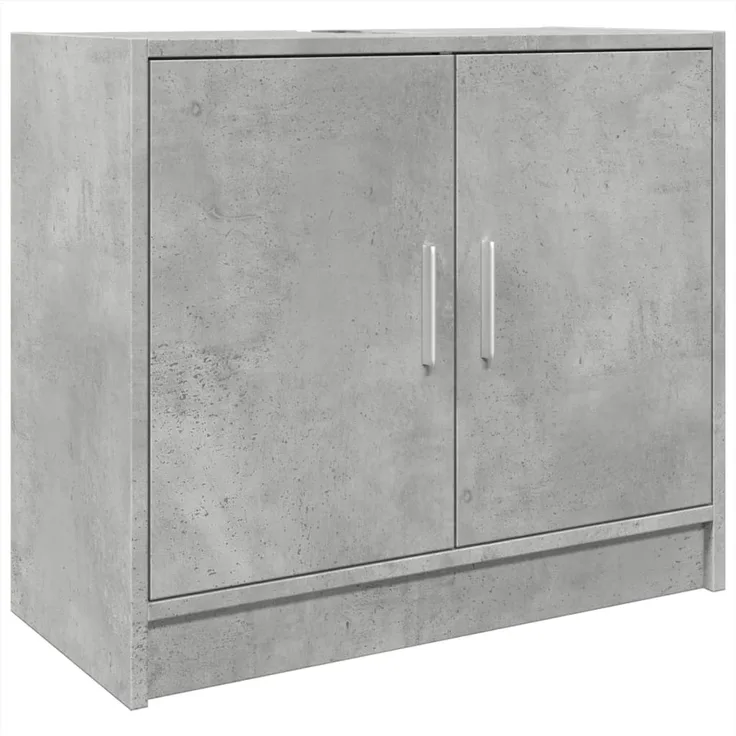 Waschbeckenunterschrank, Badschrank, Unterschrank Betongrau 63x29x55 cm Holzwerkstoff j76p