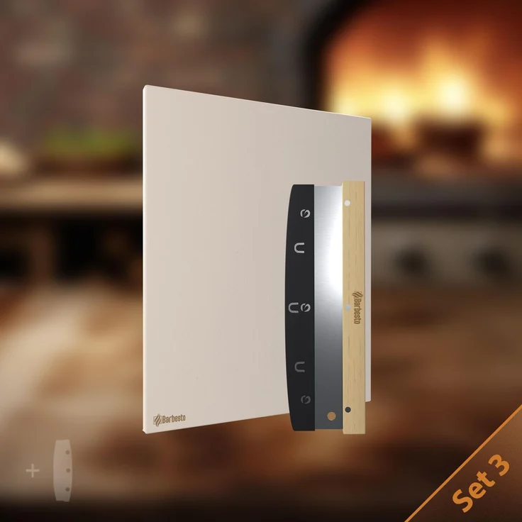 CLP Pizzastein mit Rezept-Buch für Backofen & Grill 38x30 cm einzeln oder als Set,Pizzastein+Schneider – Bild 2