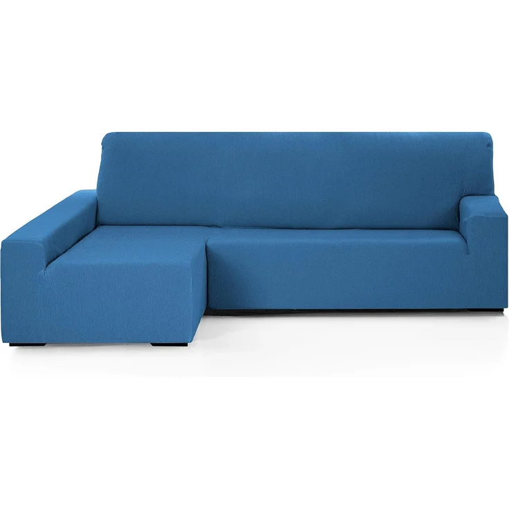 Martina Home - EMILIA - Elastischer Chaiselongue-Bezug - Langer linker Arm (Vorderansicht) - Hostess Blue