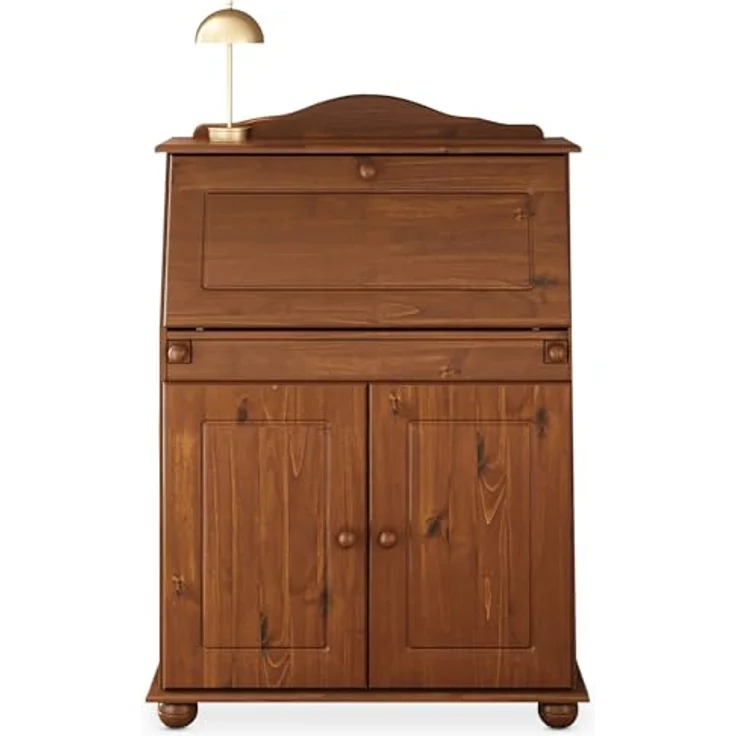 IDIMEX Sekretär DAVID, Schreibtisch Landhausstil aus Massivholz mit Stauraum Kastanie Finish – Bild 6