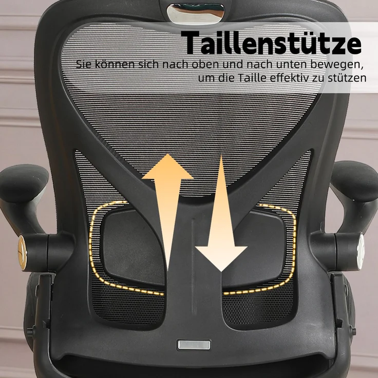 Klappbarer ergonomischer Bürostuhl, kleiner Platz-Klappstuhl mit Taillenstütze, Ganznetzschiebekissen, klappbare Armlehnen, 3D-Kopfstützen und Bürostuhl mit Arbeitspedalen,schwarz--Schwarz--129x48.5x62cm--YOUDENOVA – Bild 7
