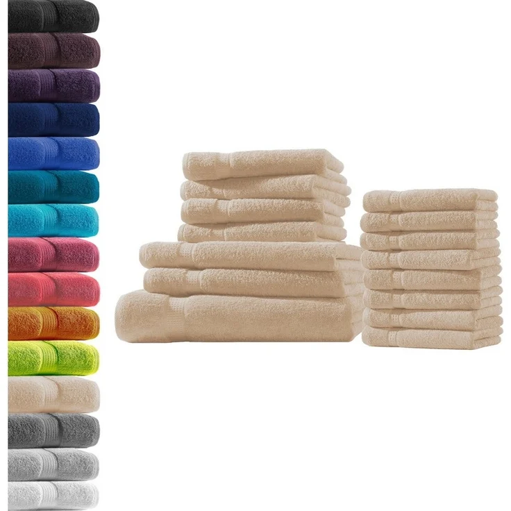 Hometex Premium Textiles Handtuch in Premium Qualität 500 g/m², Feinster Frottier-Stoff 100% Baumwolle, 1x Badetuch + 2 Duschtuch + 4 Handtuch + 8 gastetuch, Kuschelig weich, saugfähig, Extra schwere, flauschige Hotel-Qualität – Bild 1