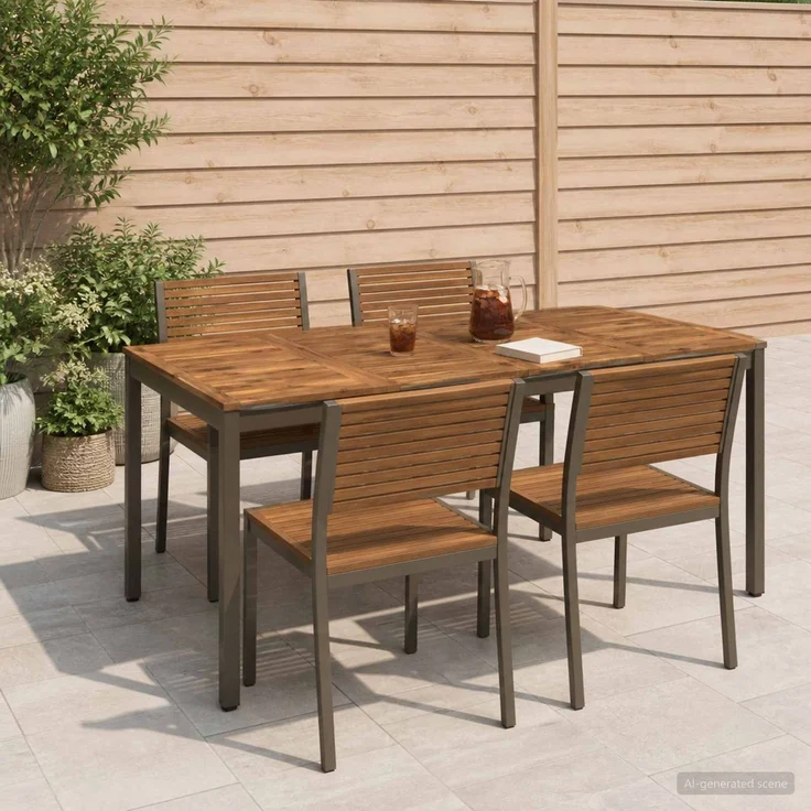 vidaXL Gartentisch NAARDEN Natur und Kaffee 180 x 88,5 x 75 cm 901327 – Bild 1