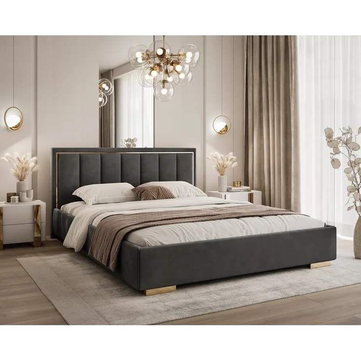 Lookway Polsterbett AURELIA mit Bettkasten und Metallgestell 120x200 – Jasmine 96