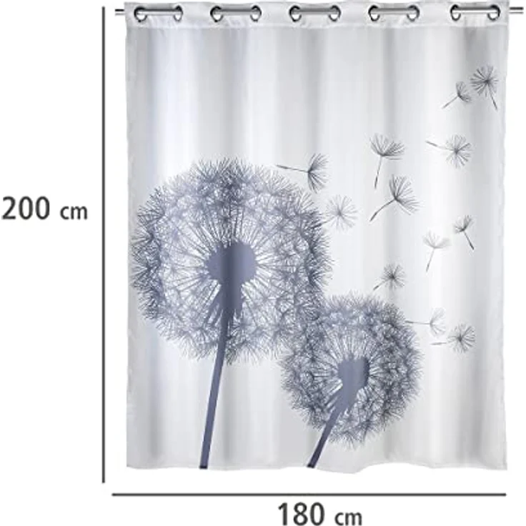 WENKO ASTERA FLEX Duschvorhang 180 x 200 cm, Weiß, Polyester, waschbar – Bild 9