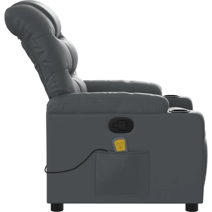 vidaXL Massagesessel Relaxsessel Grau Kunstleder 3206905 – Bild 7