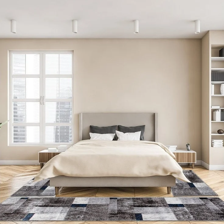 oKu-Tex Bettumrandung PHOENIX, Bettvorleger-Set, 3-tlg. Schlafzimmer, Höhe 11 mm, (Set, 3-tlg. 1 x 67 x 340 cm + 2 x 67 x 140 cm), Bettumrandung 3 teilig, weicher Kurzflor, modernes Design, meliert – Bild 5