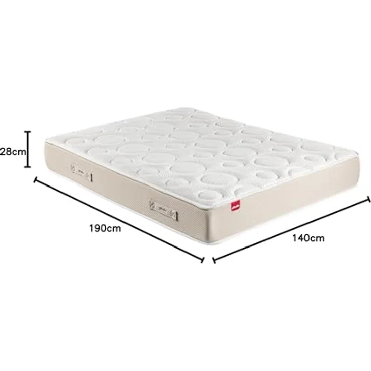 PIKOLIN – Premium-Matratze 140x190 cm, 28 cm Höhe – Hotelmatratze – Taschenfedern Adapt‑Tech® + viskoelastischer Memory-Schaum – 2 Seiten – dreifach hygienische Barriere – gerollt – hergestellt in – Bild 4