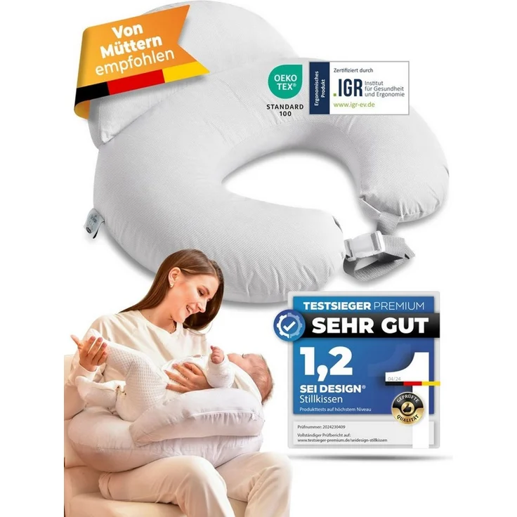 SEI Design Stillkissen Stillkissen mit verstellbarem Hüftgurt, entlastet Schultern und Nacken, zusätzliches Kissen als Barriere – Bild 4