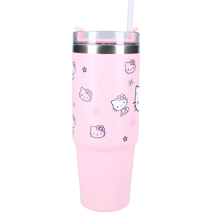 Hello Kitty Trinkflasche 900ml – Kinder Flasche rosa Bottled Bliss mit Henkel – Bild 3