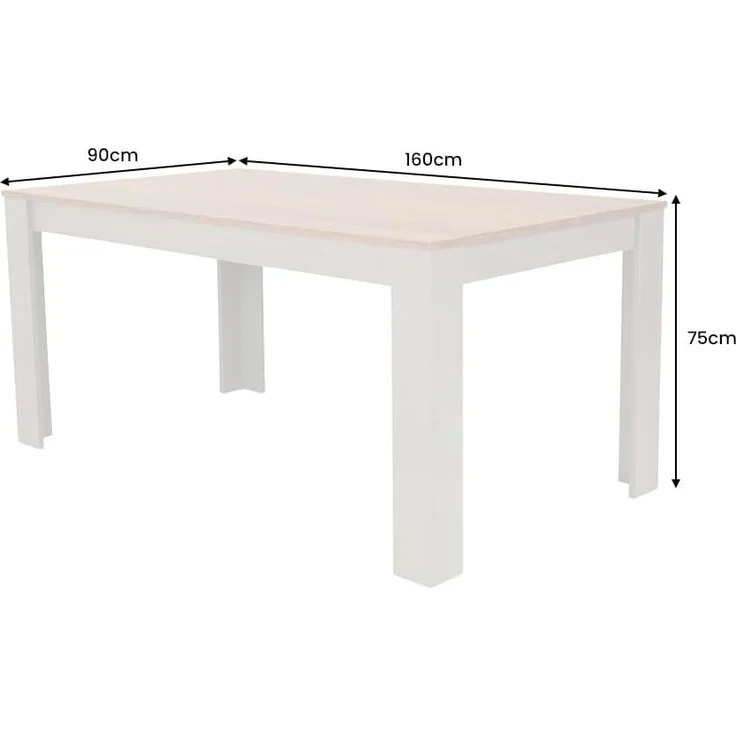 riess-ambiente Esstisch LOFT 160cm natur/anthrazit · pflegeleichter Küchentisch bis 6 Personen (Einzelartikel, 1-St), viel Beinfreiheit · Modern Design · Holzoptik · stabile Winkelfüße – Bild 2