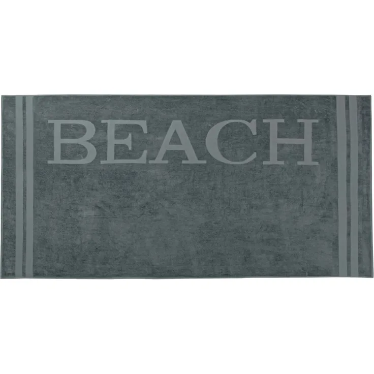 ZOLLNER Strandlaken groß, 100x200 cm, 100% Baumwolle, grau