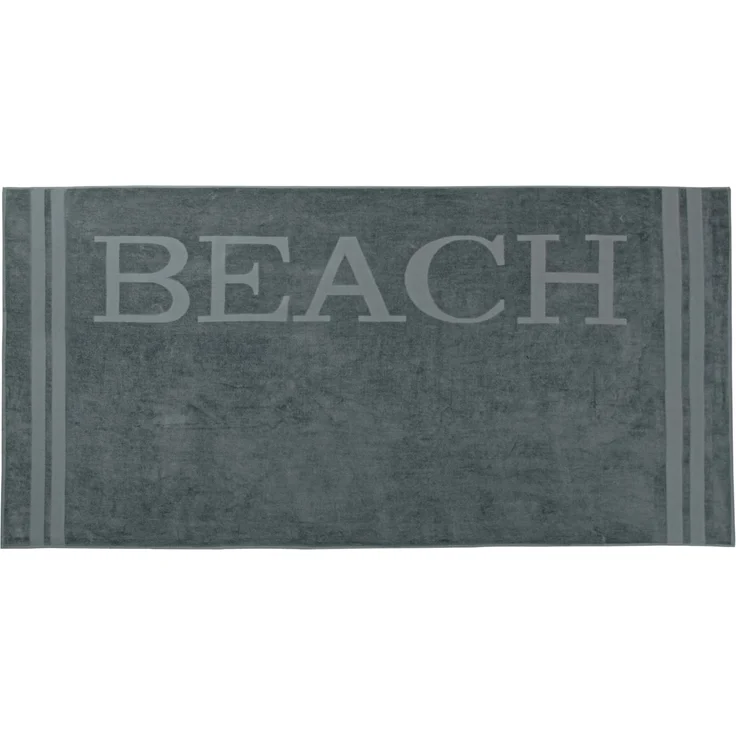 ZOLLNER Strandlaken groß, 100x200 cm, 100% Baumwolle, grau – Bild 1