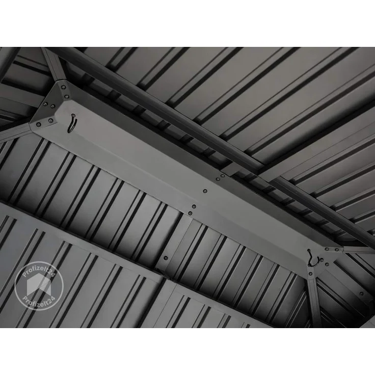 TOOLPORT Grillpavillon 2,8x1,8 m mit Stahldach Wasserdicht UV-beständig inkl. 2 praktischen Seitenablagen in anthrazit – Bild 5