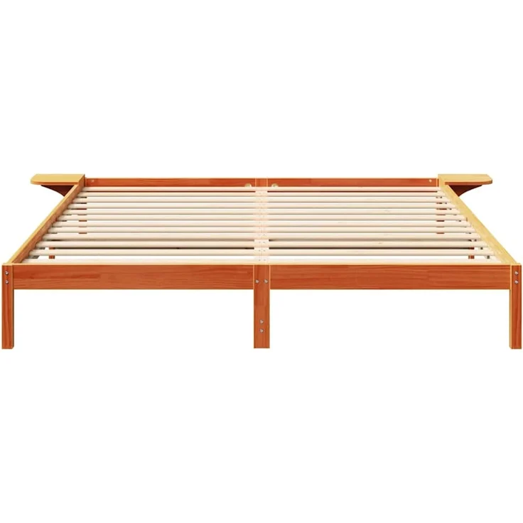 vidaXL Bettrahmen Wachsbraun 200 x 200 cm Massives Kiefernholz 873177 – Bild 5
