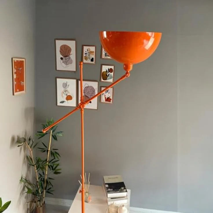 Bamyum Stehlampe Stehlampe aus Metall mit E27, verstellbarer Lampenschirm, ohne Leuchtmittel, E27, verstellbarer Lampenschirm, Stehluchte mit Ablage – Bild 7